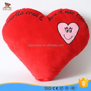 heart shaped plush pillow