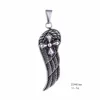 antique single side cross pave feather pendant for Christian friends gift