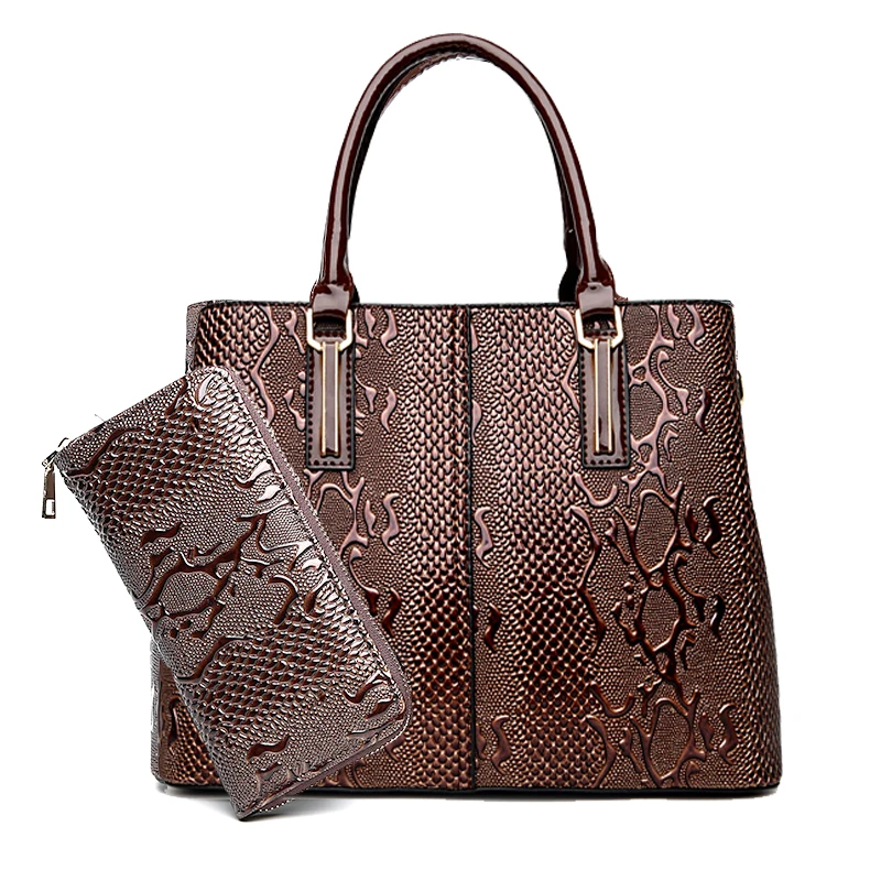 

Luxury Structured High-end Printed Designer Women Leather Tote Handbags, Red/brown/black/blue