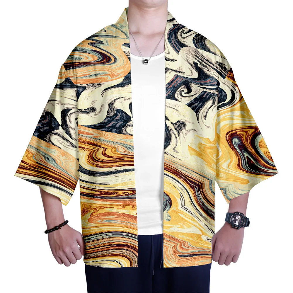 

Custom made stylish dropped shoulders oversized 100%cotton black denim kimono jacket for men