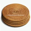 Source factory wholesale cane woven placemat, rattan hand weaved placemats, natural straw weave table mat, weaving bamboo mats