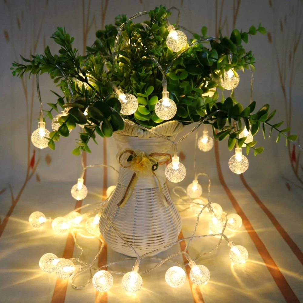 

Waterproof Battery Operated Warm White Mini-Globe Shaped Led Acrylic String Decorative Light For Garden House Dress Up