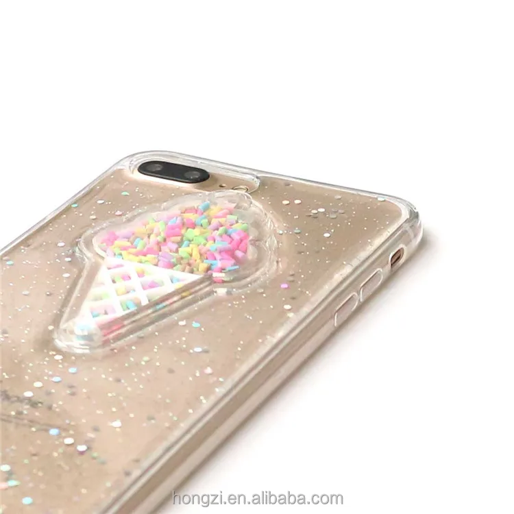 

Shinny 3D ice cream glitter phone Cases For iphone X 7 7Plus Rainbow Sequins TPU case for 6 6s 8 8Plus cover, N/a