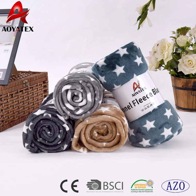 

100 polyester new style print flannel fleece blanket