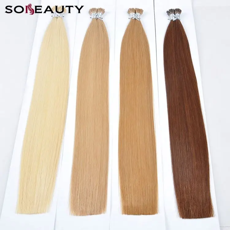 Double Drawn Raw Human Hair Extension Virgin I Tip Hair Vendor