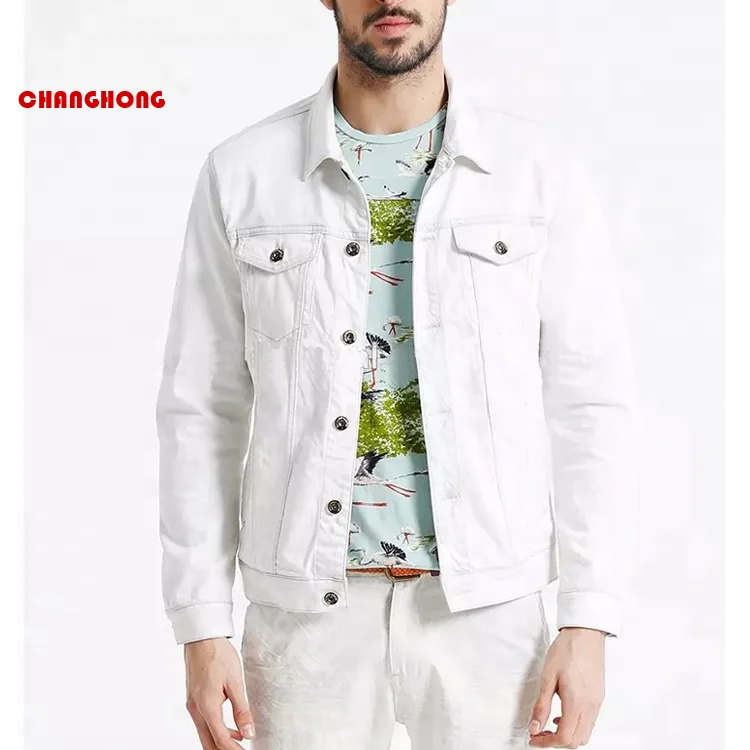 
new personality printed snow white color jacke for men 
