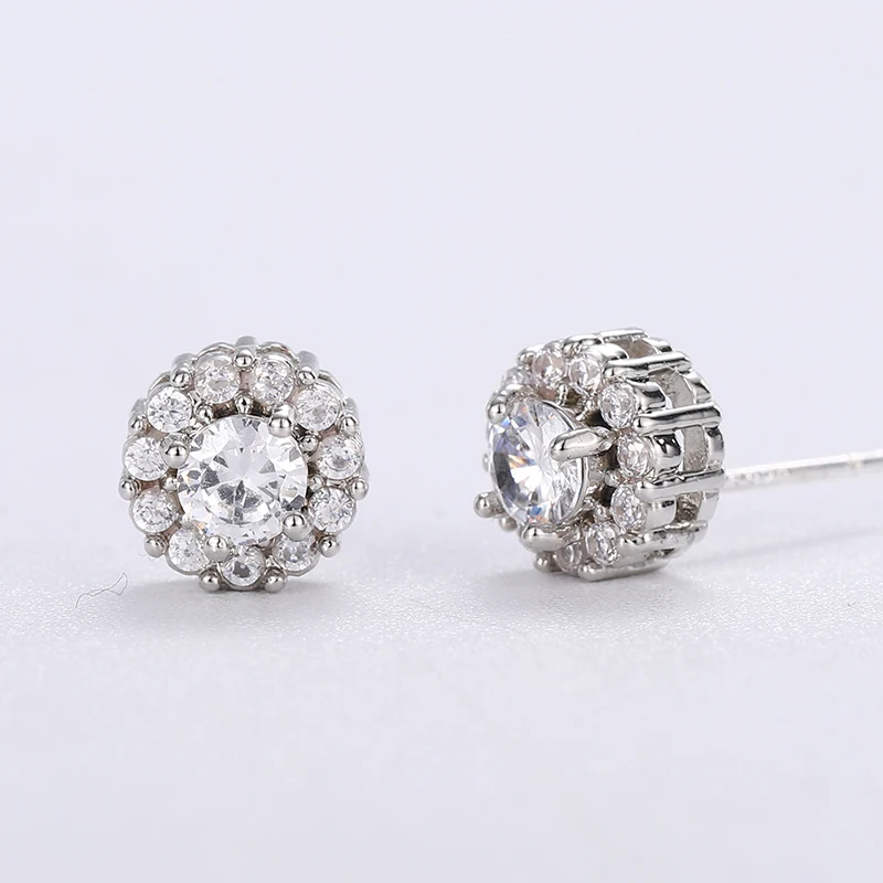 

Lateefah 2019 New Zircon Earrings Women Luxury Round Circle Studs Earrings Craft Earrings, Earrings for women