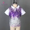 Sparkling Multi-Color Sequin Dance Top for Jazz and Tap Dancing Performance Costume 11 Sizes Available 19073