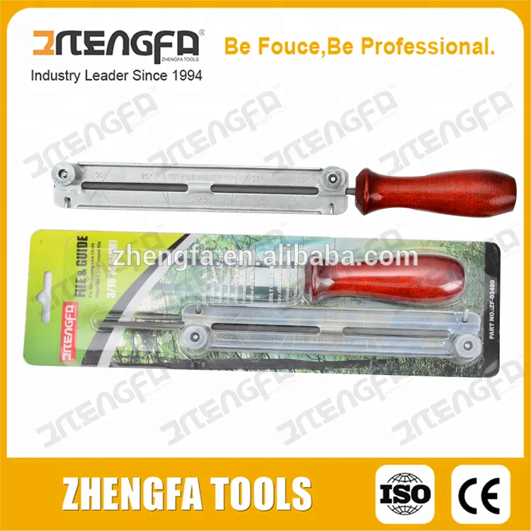 
chain saw file and file guide kit wooden handle 