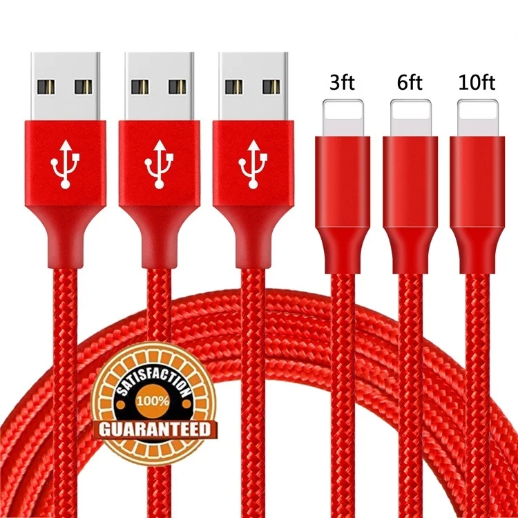 

Fast Usb Data Nylon Braided Charging Cable for Iphone X 8 7 6 6s, Silver