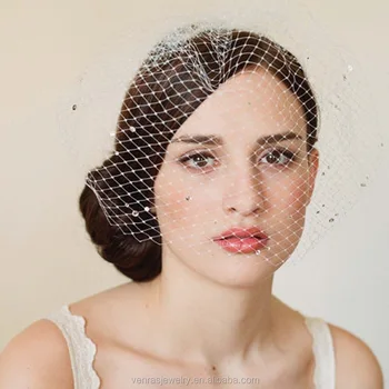 Wedding Bridal Short Veil For Headwear Loose Crystal Veil Buy
