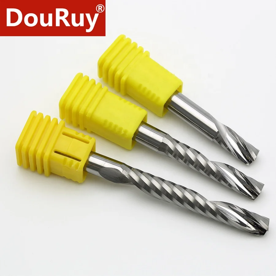 Solid Wood 2x 4mm Single Flute Spiral End Mill Carbide Router Bits For Aluminium