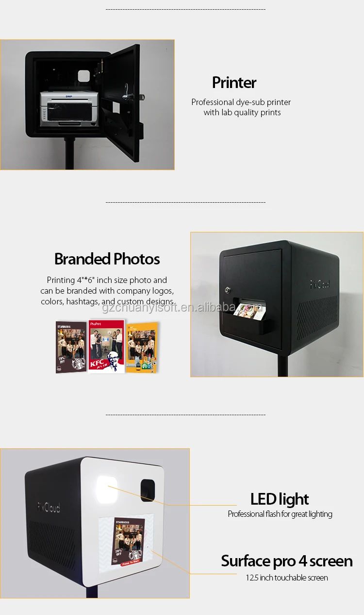 Portable Dmini Photo Booth With Tablet Pc Camera Printer All In One