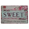 Home Sweet Story Begins Decorative Metal Nostalgia Tin Sign Pin up Girl Cafe Home Bathroom Garden Christmas Country Retro Custom