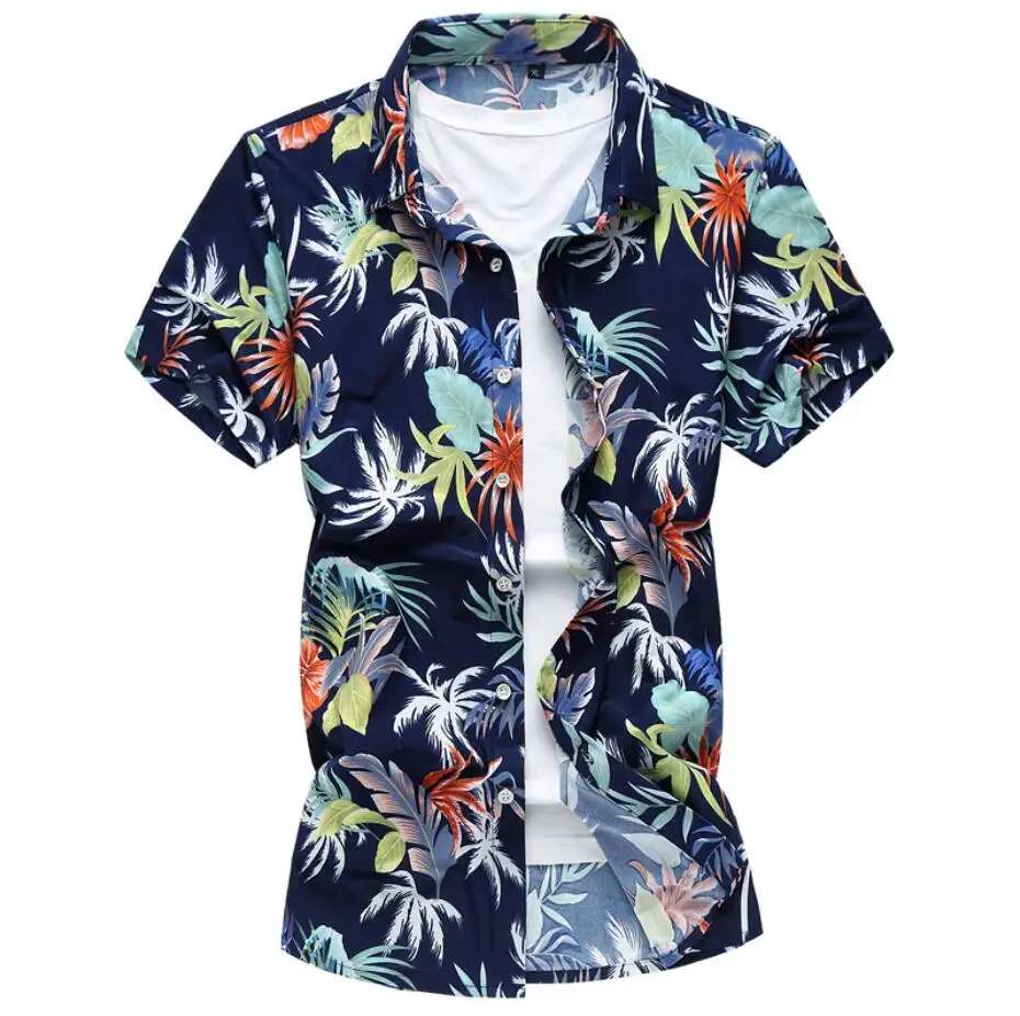 

Custom-made Fashion Printed Short Sleeve Men's Hawaii Shirt, Any color as you request