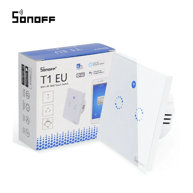 Sonoff T1 Eu 1 2 Gang Wall Touch Smart Switch Panel Remote