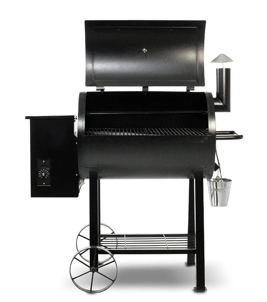Profesional Eléctrica BBQ Grills Pellet con Chimenea para Jardín De