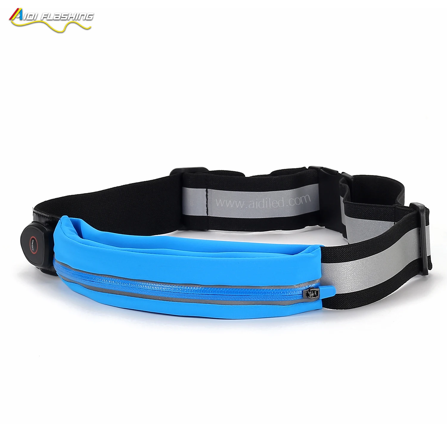 product-Hot selling sport waist bag OEM custom logo reflective LED light running belt sport waist ba-1