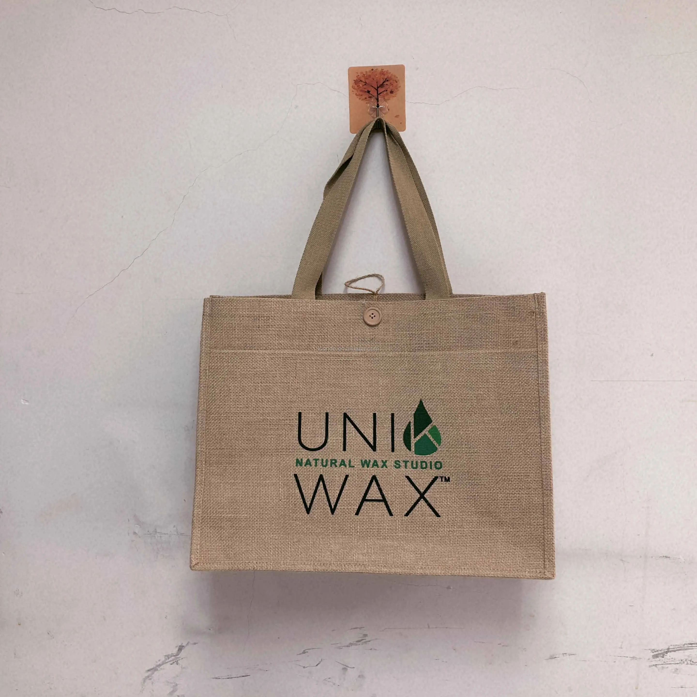 Promotional Custom Printing Eco Nature Heavy Duty Large Grocery Jute