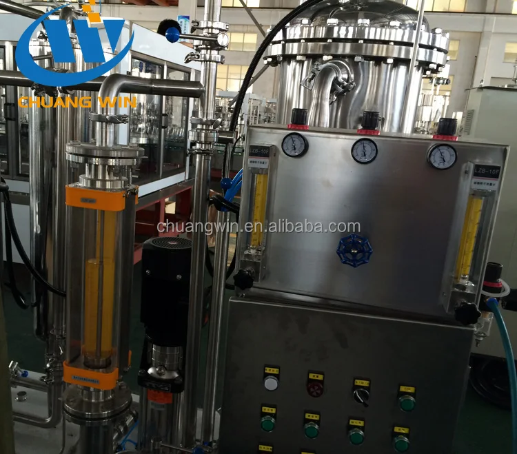 
Small scale single tank carbonated soft drink CO2 mixing machine 