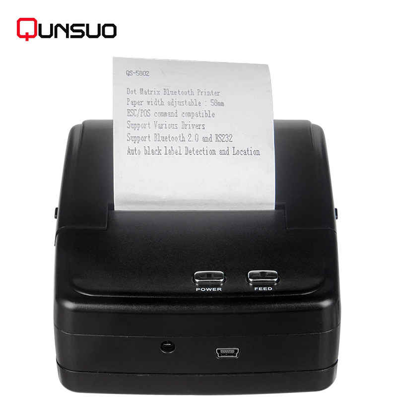 

2019 New product wireless mobile portable bluetooth dot matrix printer, Black color