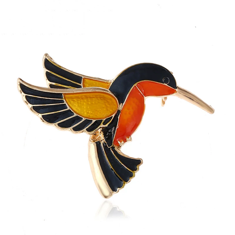 

animal brooch alloy bird brooch, Golden-orange