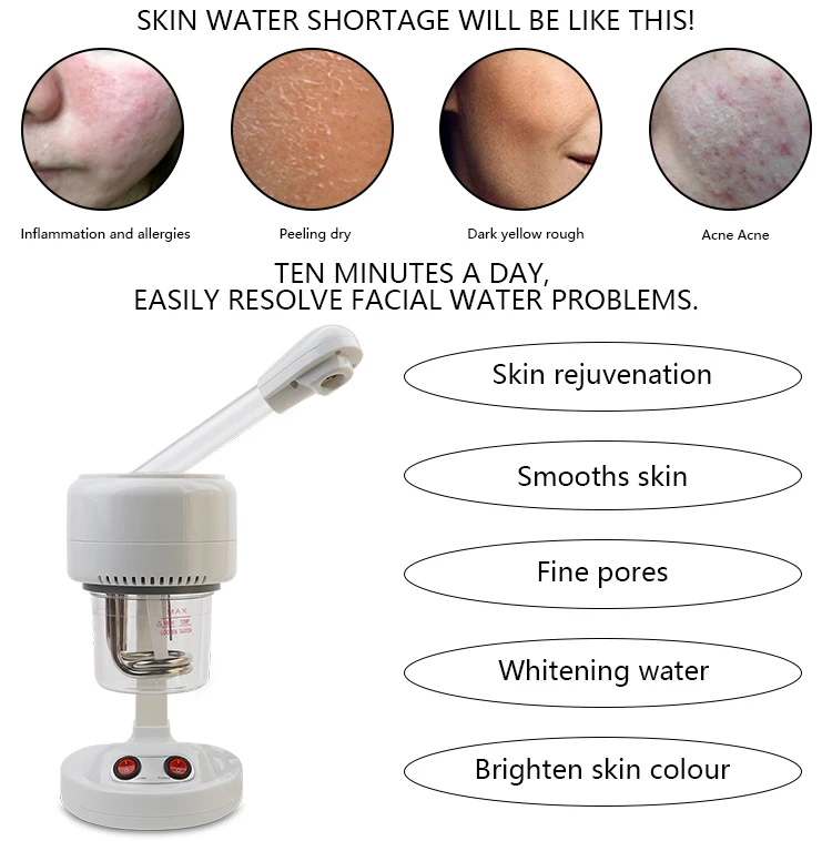 Professional portable beauty  table facial ion vapour steamer