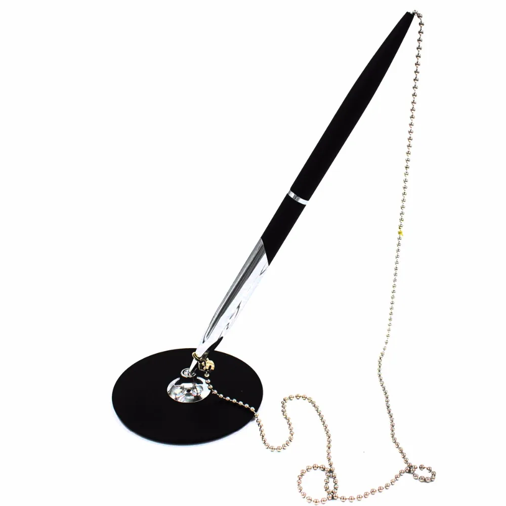 Metal Table / Desk Ballpoint Pen With 31.50inch (80cm) Bead Chain And