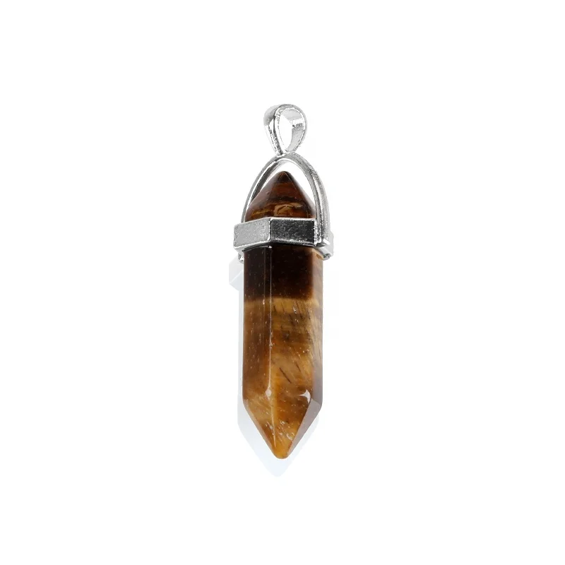 

Factory Price Natural Stone Pendant, Hexagon Prism Stone Pendant, Tiger Eye Stone Charm Pendant Necklace Jewelry, Yellow