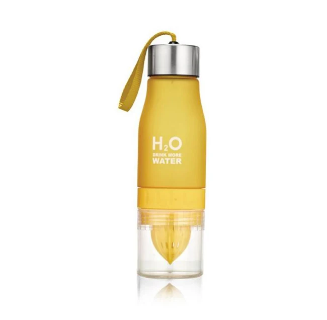 

Colorful 650ml H2O Lemon Juice Cup Fruit Water Bottle Infuser For Outdoor Sports My Shaker Bottle