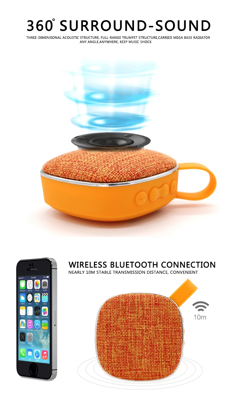 2017 high sound quality intelligent fabric wireless USB tiny bluetooth 2.1 portable speaker box with FM TF card radio