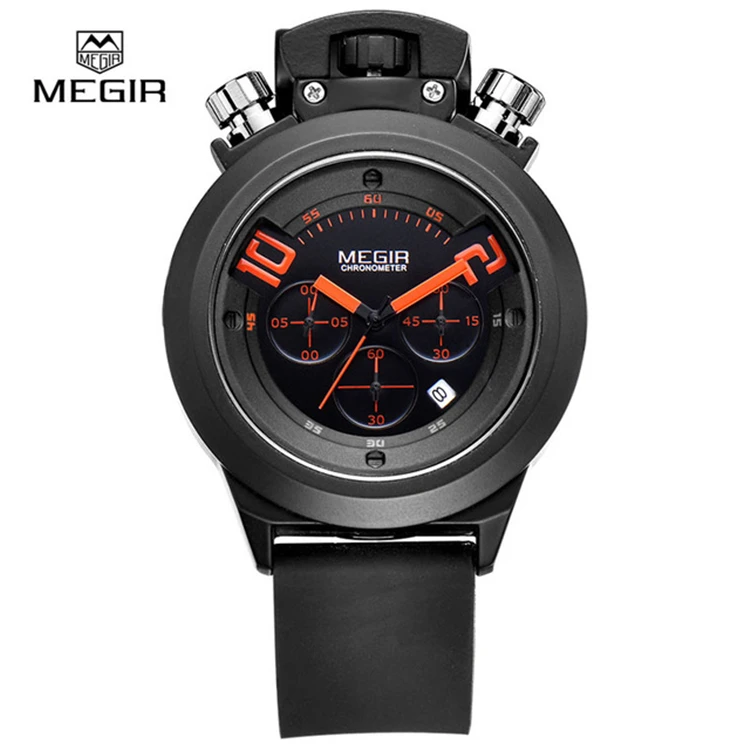 

MEGIR 2004 G Lasted best 6 hands silicon sportive men watch brand your own Megir watches cheap chronograph watches