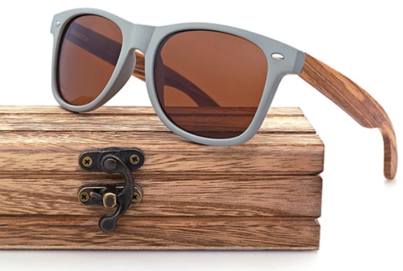 wooden arm sunglasses