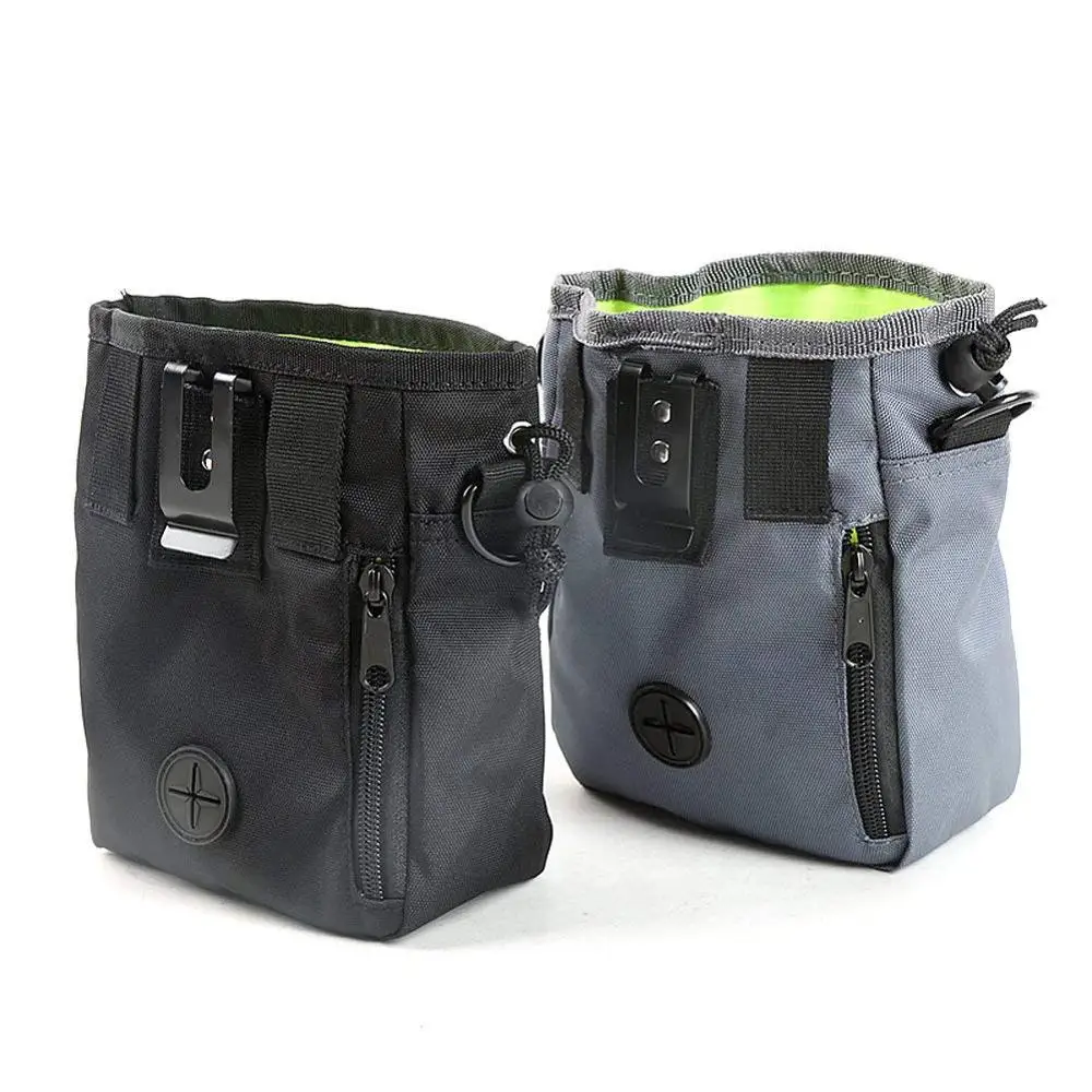 

High Quality Logo Customized Waterproof Dog Treat Bag, Black and gray