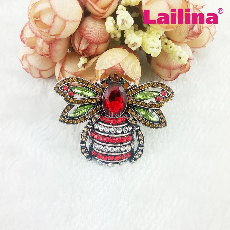 

Vintage Large MultiColor Bumble Bee Brooch Pin Rhinestone Bee Brooch Pin
