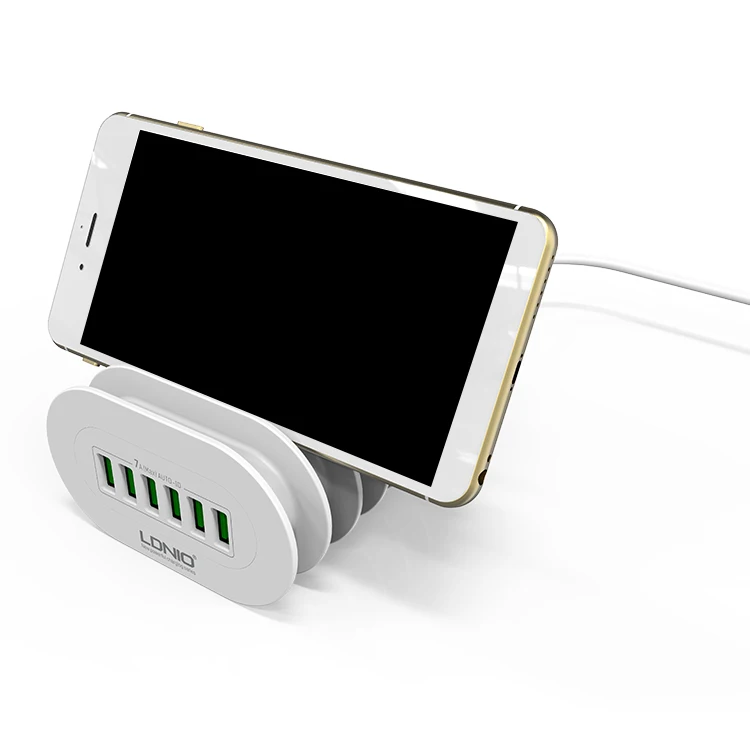 

UK 6 USB Phone docking station,35W mobile charger usb charger, White green