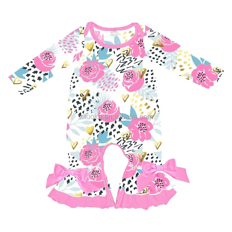 

Hot sale OEM Service Baby Girl Clothes Romper long sleeve Baby Romper adorable floral pattern clothing, Picture