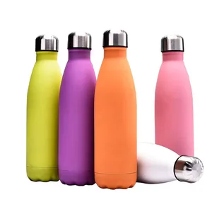 500ml Rubber paint Vaccum flasks 304 Stainless Steel bowling ball shape thermos bottle thermal insulated bottles custom logo