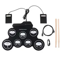 

Foldable electronic drum set portable roll up digital drum kit silicone drum set with high quality