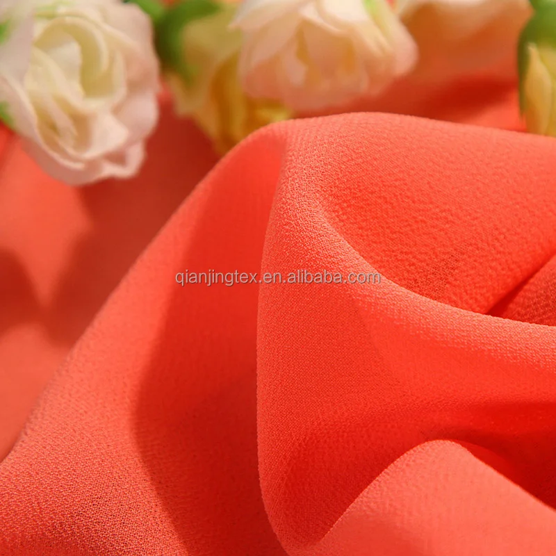 
Factory cheap price solid dyed high twisted polyester pearl chiffon fabric for long dress 