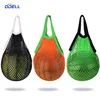 MUSLIN LOGO PRINTED PACKING FRUIT STRING 100 ORGANIC REUSABLE MESH COTTON NET SHOPPING BAGS