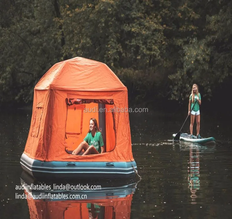 Hot!! Outdoor Inflatable Shoal Floating Tent Camping Inflatable Water