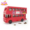 Original Design red bus wooden large piggy bank for wholesale W02A284