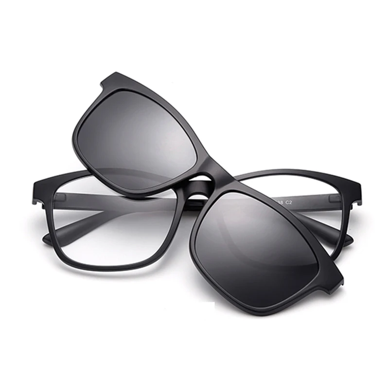 

Superhot TR90 Men Eyeglass Frame Magnetic Clip on Polarized Sunglasses Super Light 2201-2