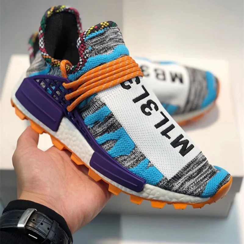 Custom Logo Pharrell X Hu Holi NMDs Mc Human Race Men Fashion Low sneakers Male casual shoes Breathable Runner shoes