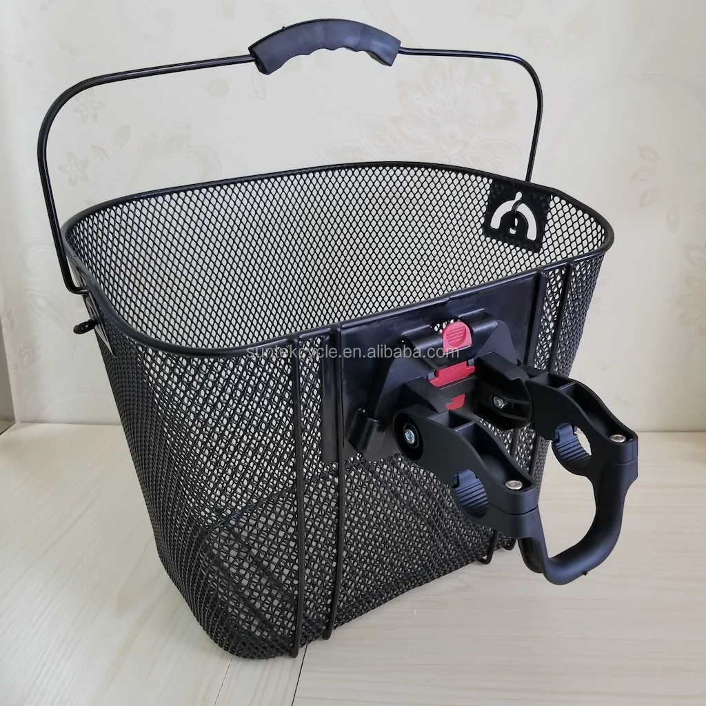 Hq201 Steel Wire Bicycle Basket Removable Quick Release Bicycle Basket