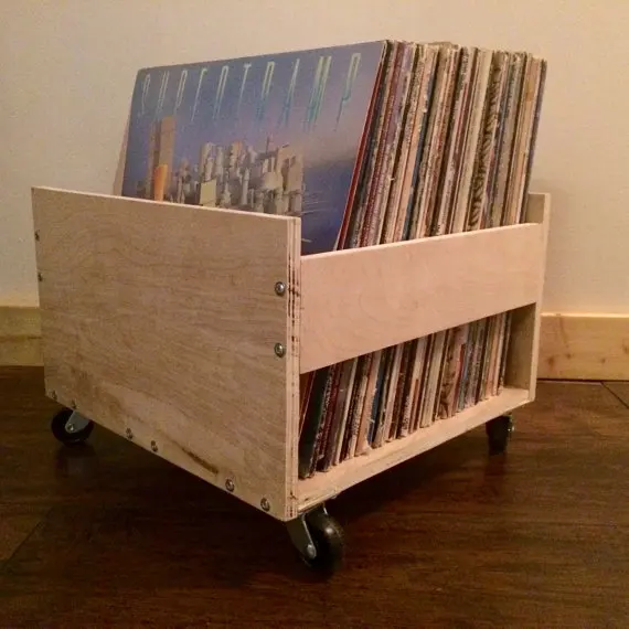 Vinyl Record Wood Crate /album Storage/record Holder Wood
