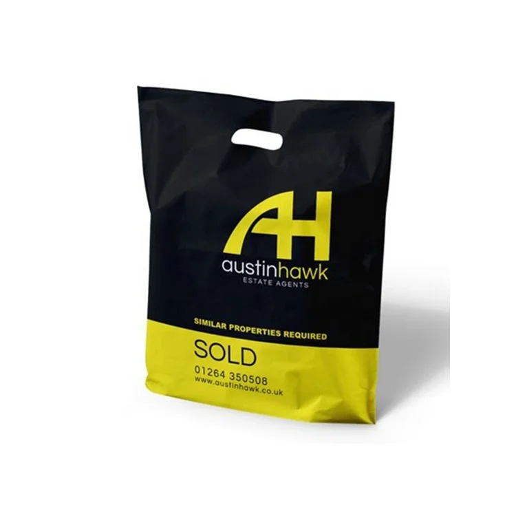 Fashionable Design Black Customize Logo Ping Retail Plastic Bags Packaging For Arel