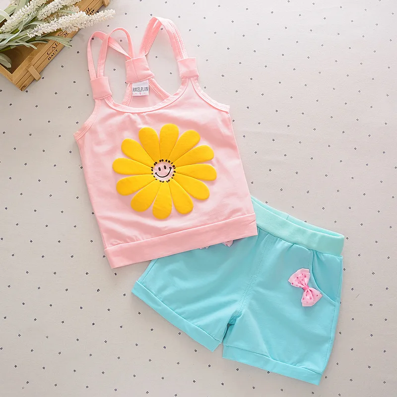 

New Product China Wholesale Kids Summer Girls Clothing Sets