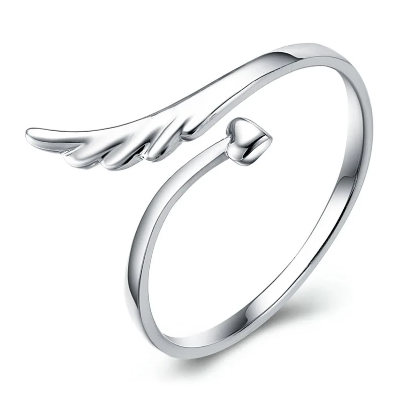 

Wholesale Promotion Gifts Popular Wing Ring For Women Cheap Price Open Size 2021 New Ring Stocks Selling Silver Jewelry